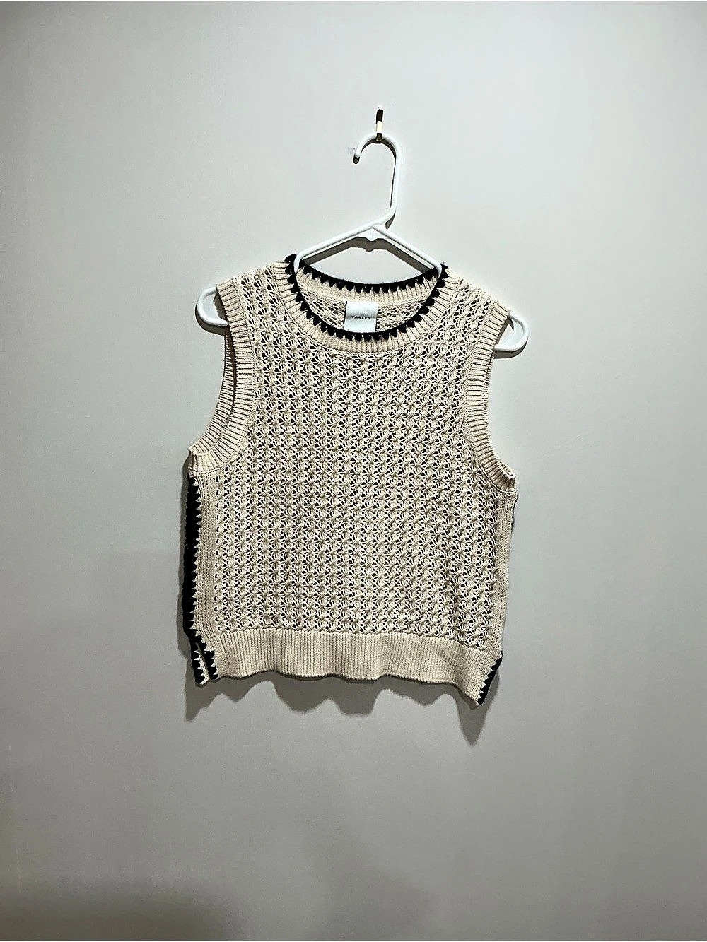 Varley Knowles Textured Knit Vest Cream size x small